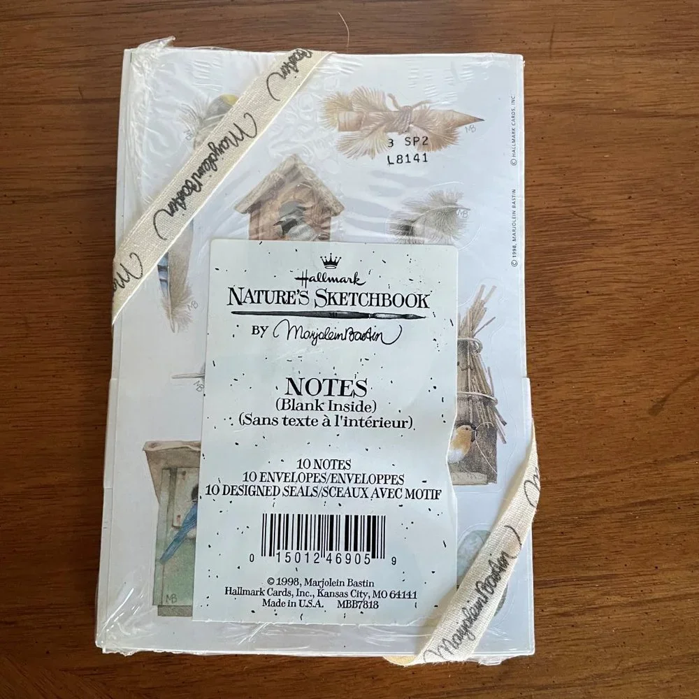NWT Hallmark Nature's Sketchbook by MARJOLEIN BASTIN VTG Stationary Note Cards
